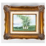 Art Vintage Enamel on Copper Painting Max Karp