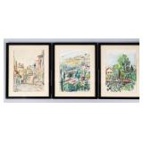 Set of 3 Watercolor Paintings