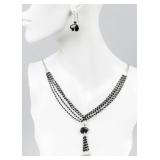 Jewelry Sterling Silver Beaded Earrings & Necklace