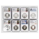 Coin (8) NGC Graded Proof Kennedy Half Dollars