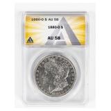 Coin 1880-O Morgan Silver Dollar ANACS AU58