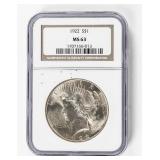 Coin 1922  Peace Silver Dollar NGC MS63