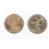 Coin (2) .1968 Mexico Olympic Silver 25 Peso