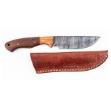 Knife Damascus Knife and Ornate Sheath