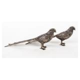 Vintage Japanese Metal Pheasant Figurines