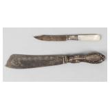 Set of 2 Antique Sterling Knives