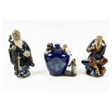 3 Vintage Chinese Shiwan Mudmen