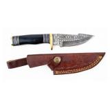 Knife Damascus Knife and Ornate Sheath