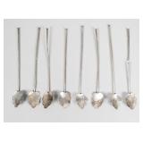 Lot of 8 Sterling Long-Handle Stirring Spoons