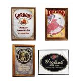 Lot of 4 Advertising Pub Mirrors  Grolsch +