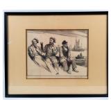 Art "Dock-Side Politics" By Gordon Grant