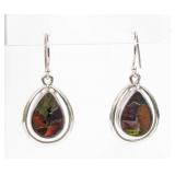 Jewelry Sterling Silver Mosaic Ammolite Earrings