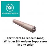 Whisper 9 Handgun Suppressor Certificate