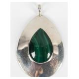 Jewelry Sterling Silver Malachite Pendant