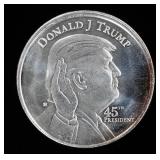 Coin 1 Troy Ounce .999 Fine Silver 45th Trump