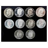 Coin (10) Silver Eisenhower Proof Dollars