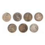 Coin (7) Early United States Silver Half Dimes