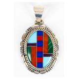 Jewelry Sterling Silver Colorful Stone Pendant