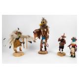 Lot Of 4 Southwestern Kachina Dolls