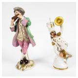 Lot of 2 Unique Porcelain Musical Figurines