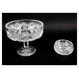 Vintage Glass Bowl & Dish/Pedestal