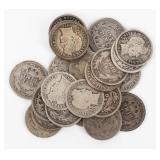 Coin 25 Silver Barber Dimes  1897-1916