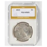 Coin 1923 Peace Silver Dollar PGA MS65