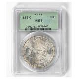 Coin 1885-O  Morgan Silver Dollar PCGS MS63
