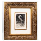 Art Framed Stork Etching Jan Van Essen