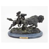 Art Remington The Buffalo Hunt Bronze Statue
