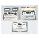 Stock Certificates Railroad Related 9 Sheets