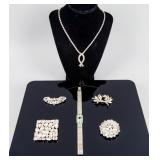 Jewelry Lot of White Costume Pieces