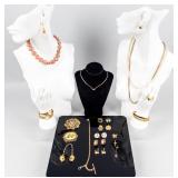 Jewelry Lot of Gold-Toned Costume Jewelry