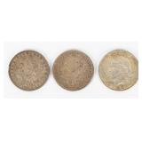 Coin 3 Silver Dollars Morgan & Peace