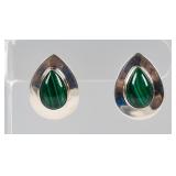Jewelry Sterling Silver Malachite Earrings