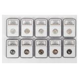 Coin (10) Silver Proof Quarters NGC Graded