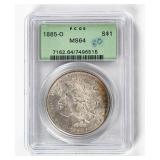 Coin 1885-O  Morgan Silver Dollar PCGS MS64