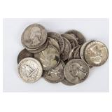 Coin 18 Untied States 90% Silver Quarters