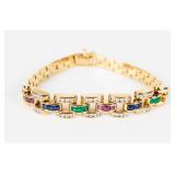 Jewelry 18kt Yellow Gold Gemstone Bracelet