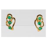 Jewelry 14kt Yellow Gold Emerald Earrings