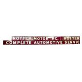 Vintage Very Large Rotter Motor Inc Enameled Sign
