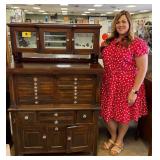 Antique Mahogany Wood Dental Cabinet
