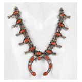 Jewelry Sterling Coral Squash Blossom Necklace