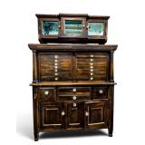 Antique Mahogany Wood Dental Cabinet