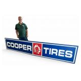 Vintage Large Cooper Tires Framed Metal Sign