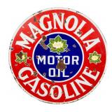 Vintage Magnolia Gas / Motor Oil Porcelain Sign