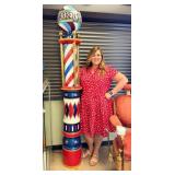 Rare James Barker Cast Iron Barber Pole