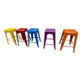 Set Of 5 Backless Commercial Grade Stools