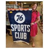 Vintage 1950s Union 76 Sports Club Metal Sign
