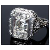 Jewelry 18kt White Gold Diamond Filigree Ring